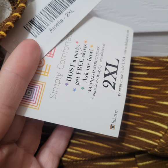 Striped Gold and Brown Dress - Picture 4 of 7